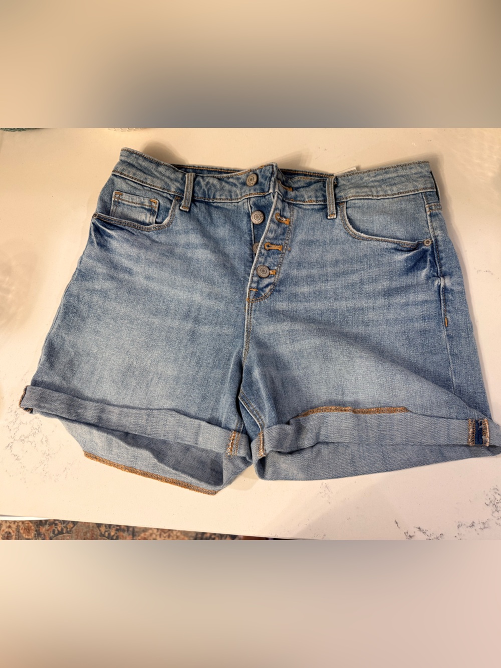 Old Navy Light Blue Denim Button-Fly Jean Shorts